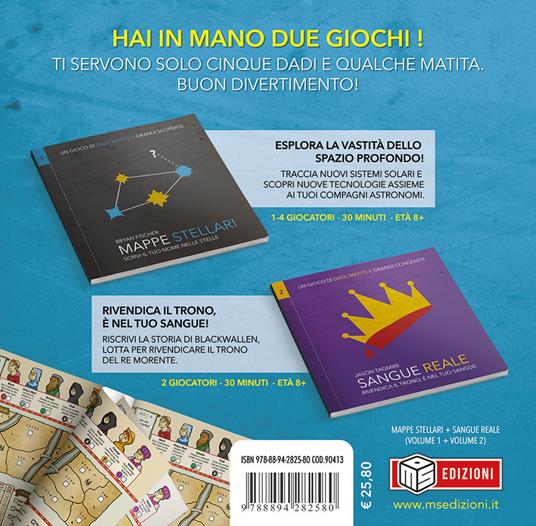 Mappe stellari. Scrivi il tuo nome nelle stelle. Un gioco di dadi, matite e grandi scoperte-Sangue reale. Rivendica il trono, è nel tuo sangue. Un gioco di dadi, matite e grandi conquiste (2 giochi: vol 1+vol 2) - Bryan Fischer,Jason Tagmire - copertina