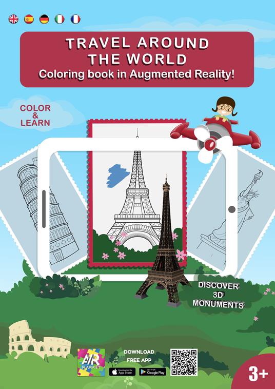 Travel around the world. Coloring book in augmented reality. Ediz. illustrata - copertina