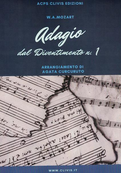 Adagio dal Divertimento n° 1. Spartito. Ediz. per la scuola - Wolfgang Amadeus Mozart - copertina