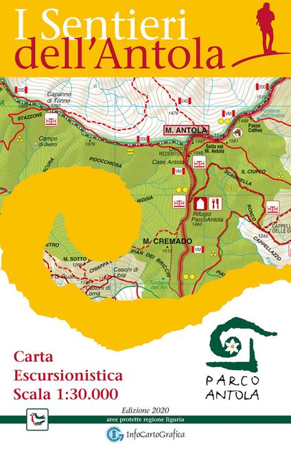 I sentieri dell'Antola. Carta escursionistica scala 1:30.000 del Parco Naturale Regionale dell'Antola - Ente Parco dell'Antola - copertina