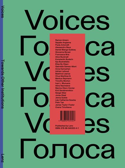 Voices. Towards other institutions. Ediz. illustrata - copertina