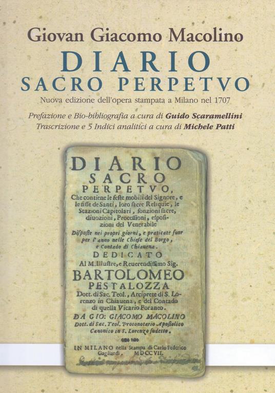 Diario sacro perpetuo - Giovan Giacomo Macolino - copertina