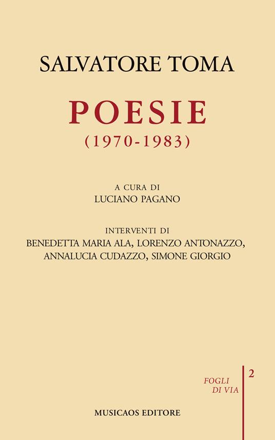 Poesie (1970-1983) - Salvatore Toma - copertina