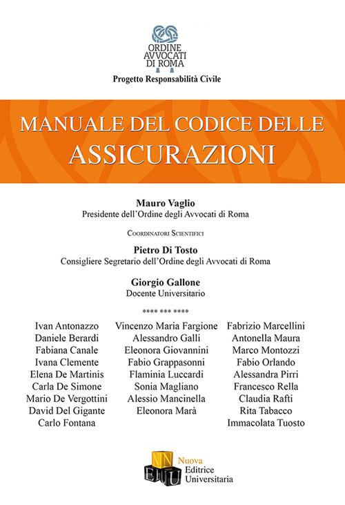 Manuale del codice delle assicurazioni - copertina