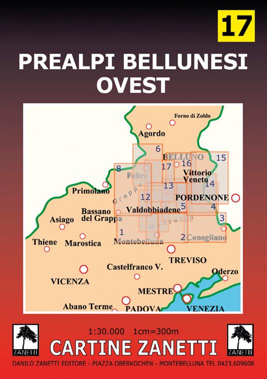 Prealpi bellunesi ovest 1:30.000 - copertina