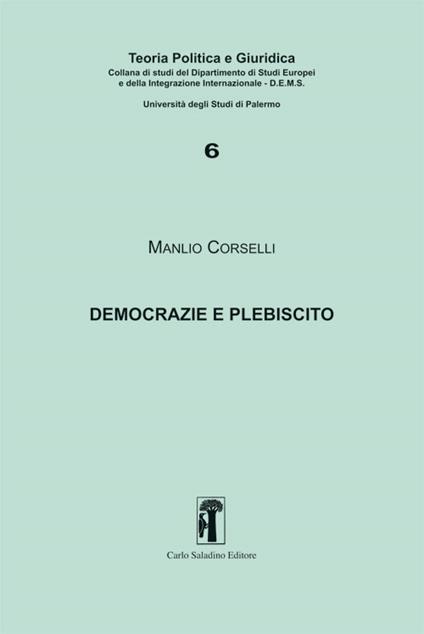 Democrazie e plebiscito - Manlio Corselli - copertina