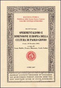 Sperimentalismo e dimensione europea della cultura di Paolo Giovio - Franco Minonzio - copertina