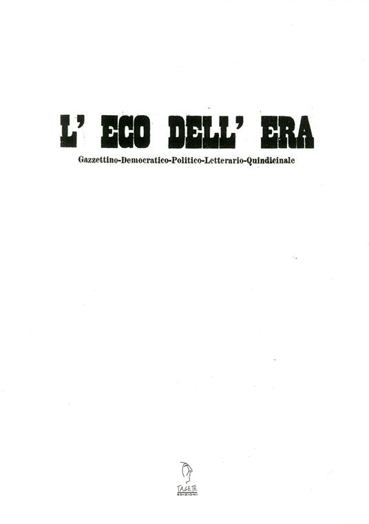 L' Eco dell'era. Gazzettino democratico, politico, letterario, quindicinale - copertina