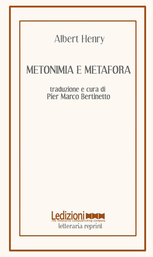 Metonimia e metafora - Albert Henry - copertina