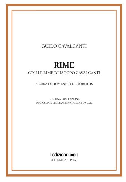 Rime - Guido Cavalcanti - copertina