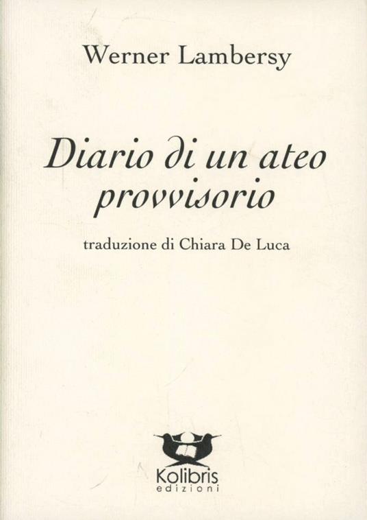 Diario di un ateo provvisiorio - Werner Lambersy - copertina