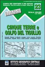 Carta n. 23 Cinque Terre e Golfo del Tigullio 1:50.000. Carta dei sentieri e dei rifugi