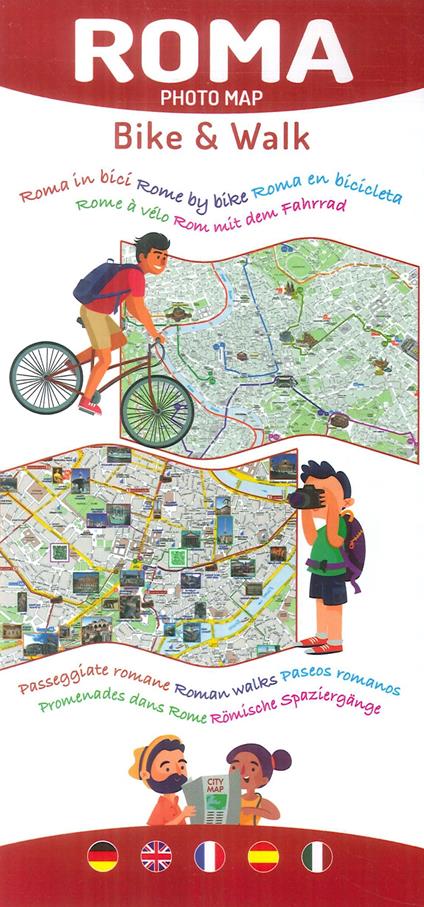 Roma photomap walk & bike. Ediz. multilingue - Edizioni Cartografiche Lozzi Srl - copertina