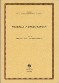 Memoria di Paolo Sambin (1913-2003) - copertina