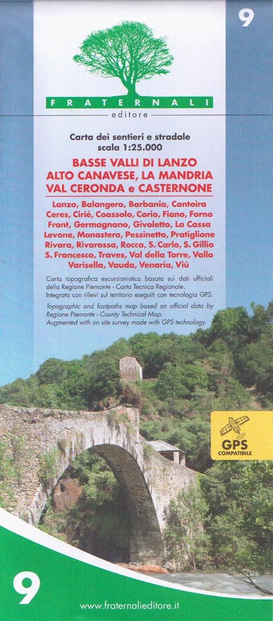 Carta n. 9. Basse valli di Lanzo, alto Canavese, La Mandria, val Ceronda e Casternone - copertina