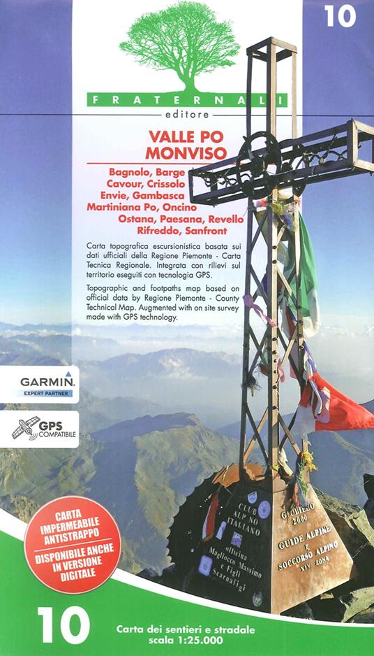 Carta n. 10. Valle Po, Monviso. Carta dei sentieri e stradale 1:25.000 - copertina