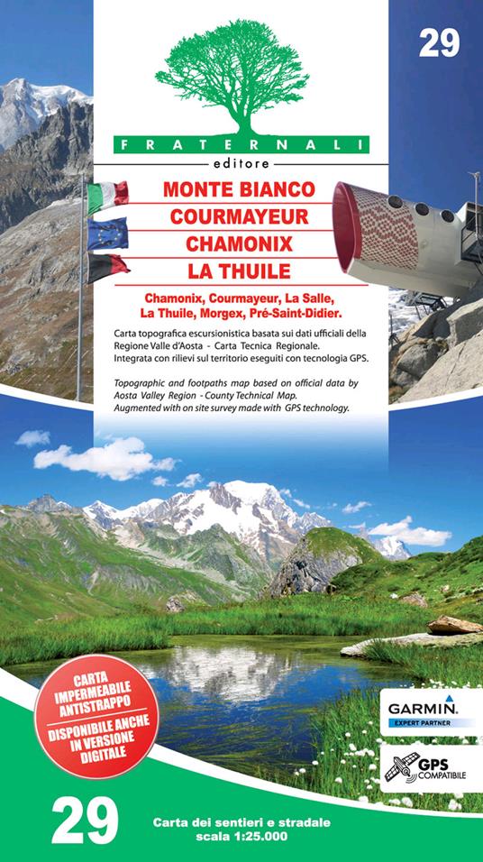 Carta n. 29. Monte Bianco, Courmayeur, La Thuile, Chamonix 1:25.000 - copertina