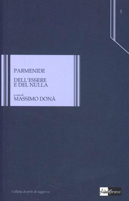 Dell'essere e del nulla. Testo greco a fronte - Parmenide - copertina