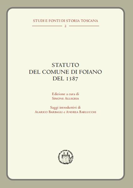 Statuto del Comune di Foiano del 1387 - copertina