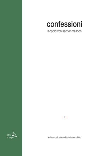 Confessioni - Leopold von Sacher Masoch - copertina