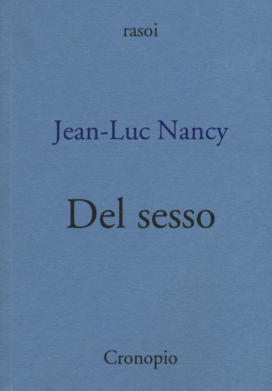 Del sesso - Jean-Luc Nancy - copertina