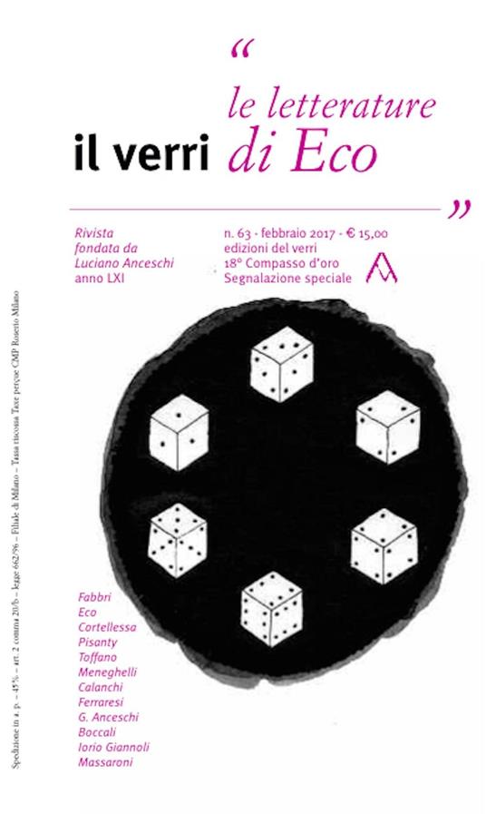 Il Verri (2017). Vol. 63: letterature di Eco, Le. - copertina