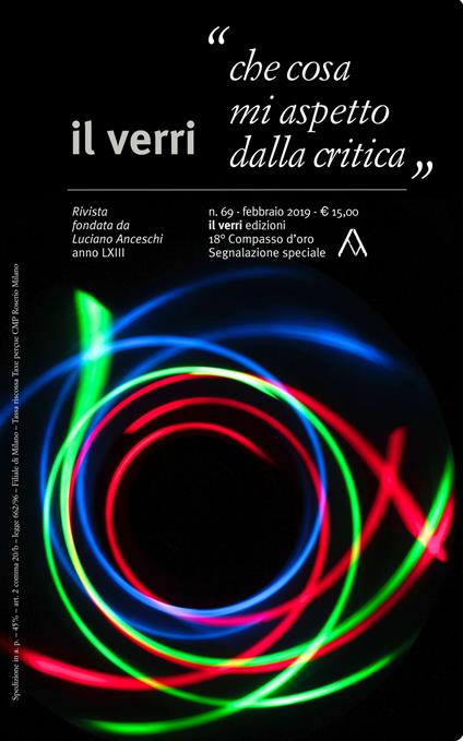 Il Verri (2019). Vol. 69: «Che cosa mi aspetto dalla critica». - copertina