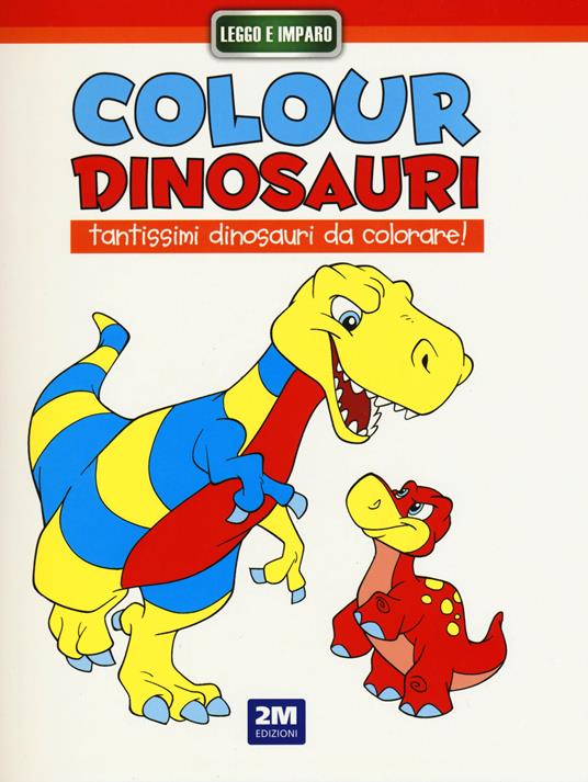 Colour dinosauri rosso - copertina