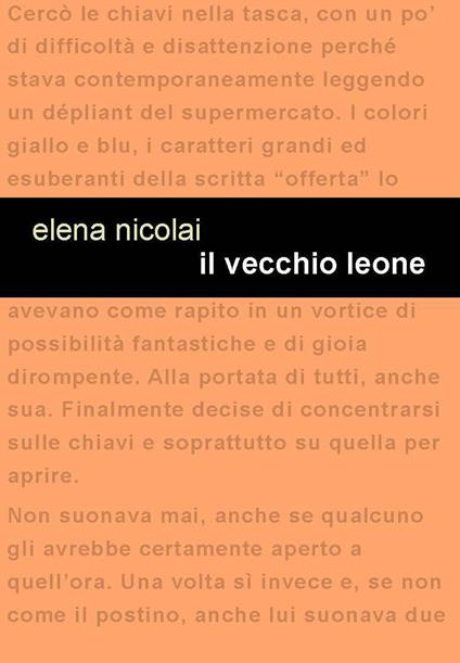 Il vecchio leone - Elena Nicolai - copertina