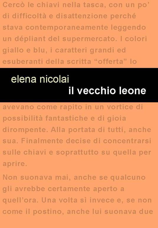 Il vecchio leone - Elena Nicolai - copertina