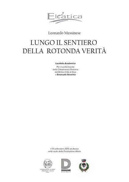 Lungo il sentiero della rotonda verità - Leonardo Messinese - copertina