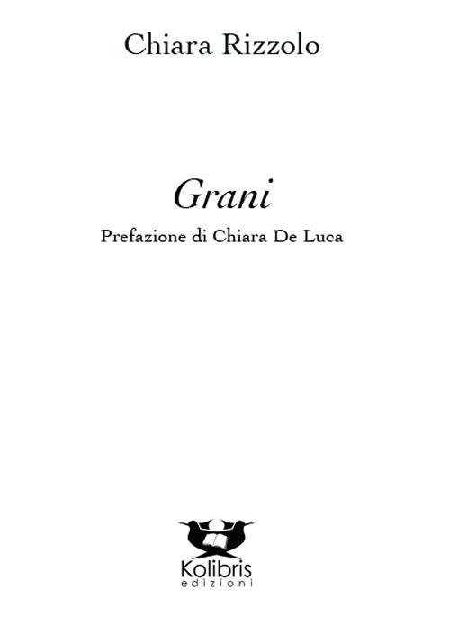 Grani - Chiara Rizzolo - copertina
