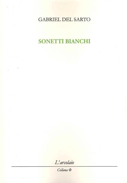 Sonetti bianchi - Gabriel Del Sarto - copertina