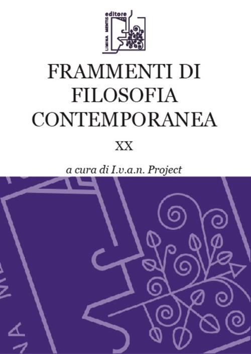 Frammenti di filosofia contemporanea. Vol. 20 - copertina