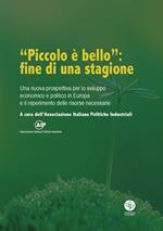 «Piccolo è bello»: fine di una stagione. Una nuova prospettiva per lo sviluppo economico e politico in Europa e il reperimento delle risorse necessarie