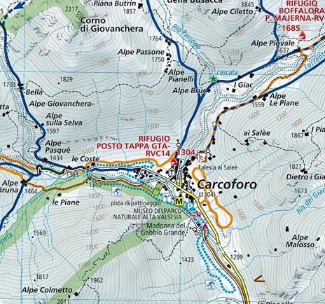 Percorsi invernali Monte Rosa. Alagna Valsesia, Rima S. Giuseppe e Carcoforo. Scala 1:25.000. Ediz. italiana, inglese e tedesca - 6