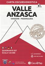 Carta escursionistica Valle Anzasca. Scala 1:25.000. Ediz italiana, inglese, tedesca e francese. Vol. 6: Quadrante est: Vanzone, Piedimulera