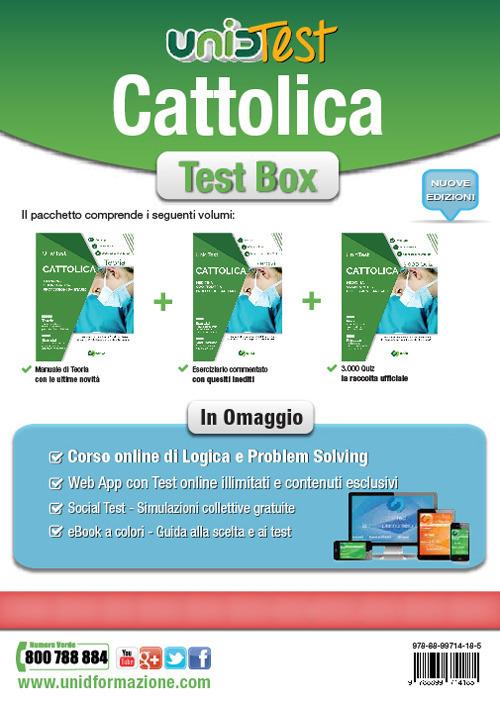 UnidTest. Università Cattolica. Test box completo per il test di ammissione a Medicina, Odontoiatria e Professioni sanitarie: Manuale di teoria-Eserciziario commentato-3.000 quiz. Con app. Con e-book - Domenico Camasta,Gianluca Di Muro - copertina