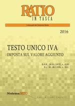 Testo unico IVA 2016. Imposta sul valore aggiunto