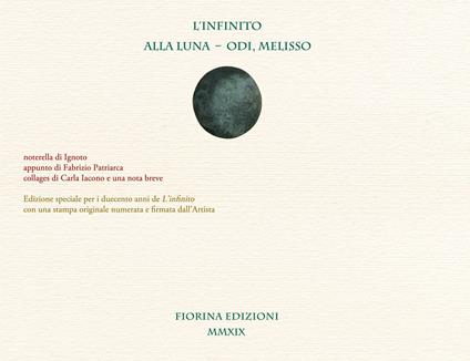 L' infinito-Alla luna-Odi, Melisso - Giacomo Leopardi - copertina