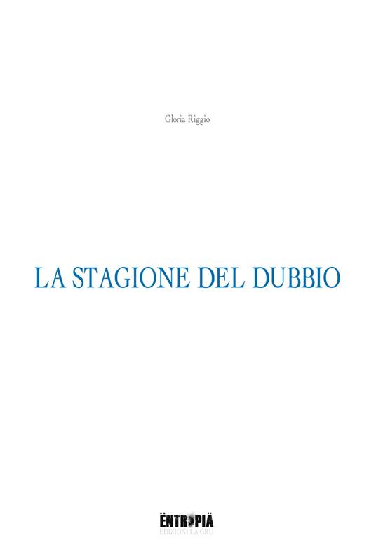 La stagione del dubbio - Gloria Riggio - copertina