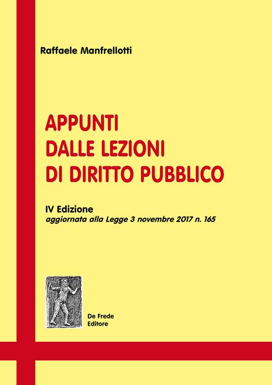 Appunti dalle lezioni di diritto pubblico - Raffaele Manfrellotti - copertina