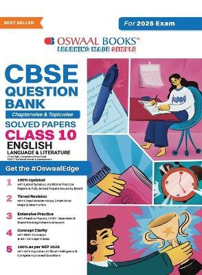 Oswaal CBSE Question Bank Class 10 English Language & Literature, Chapterwise and Topicwise Solved Papers For Board Exams 2025 - Oswaal Editorial Board - cover