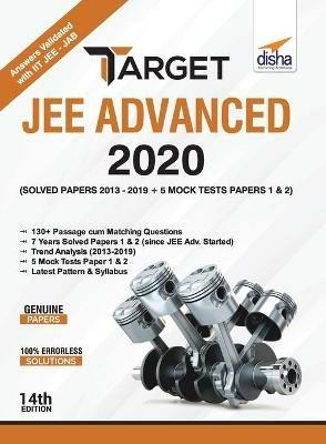 TARGET JEE Advanced 2020 (Solved Papers 2013 - 2019 + 5 Mock Tests Papers 1 & 2) 14th Edition - Disha Experts - cover