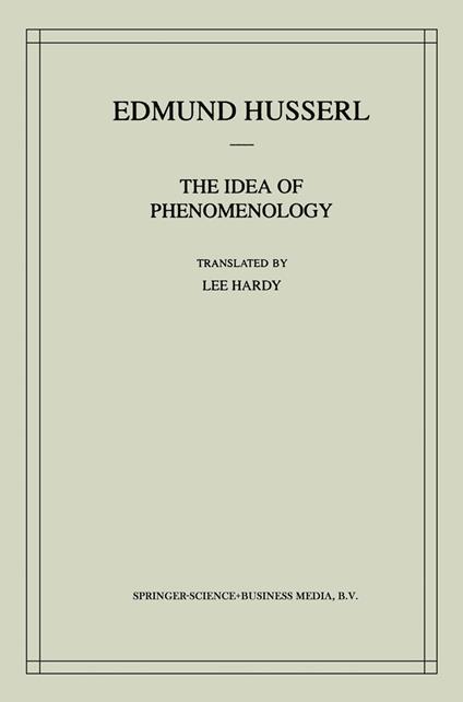 The Idea of Phenomenology