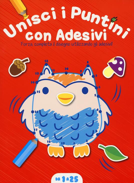 Unisci i puntini. Copertina rossa (1-25). Con adesivi - copertina