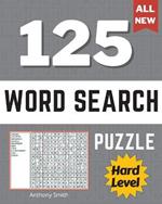 Hard Expert Level Word Search Puzzle (9 Letters Words): 125 Challenging Puzzles Activity Book