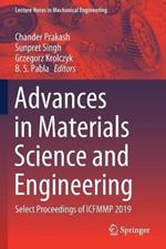 Advances in Materials Science and Engineering: Select Proceedings of ICFMMP 2019