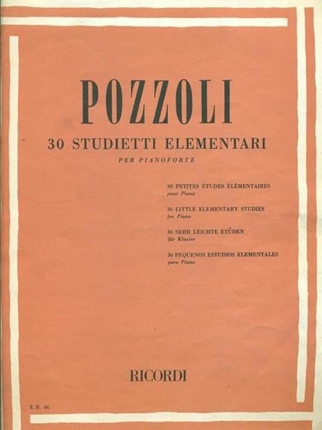  E. Pozzoli - 30 Studietti Elementari - Pianoforte -  Ettore Pozzoli - copertina