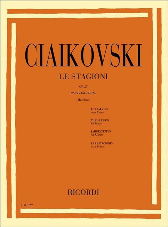 Le Stagioni Op. 37. Pianoforte. spartiti -  Pyotr Ilyich Tchaikovsky - copertina